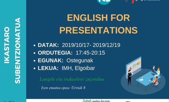 English for Presentations – 100% Subentzionatutako Ikastaroa